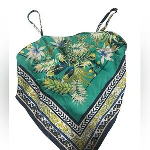 Green amazon bandanna crop top
